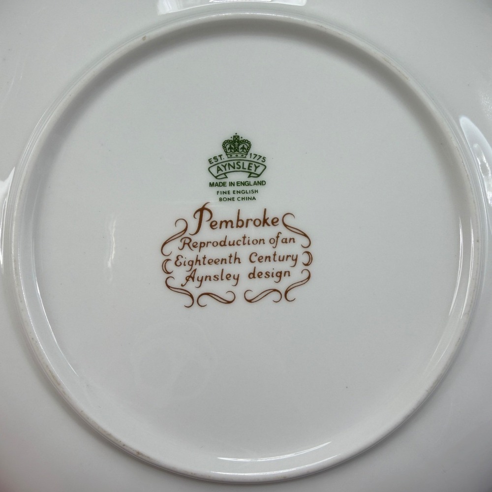 Aynsley Pembroke Fine Bone China Plate 8 Inch Bird Floral Gold Gilded Scalloped - Picture 4 of 12
